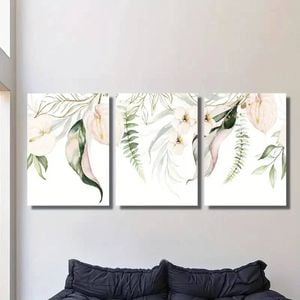 3pcs Minimalist Lily Flower Print 100% Australian Made 3 x 40x60cm (Metal Print)