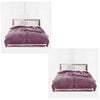 SOGA 2X Cozy Light Purple Throw Blanket – Thick Double-Sided Flannel
