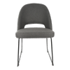 Durafurn Anthracite Fabric Semifreddo Chair with Black Sled Base