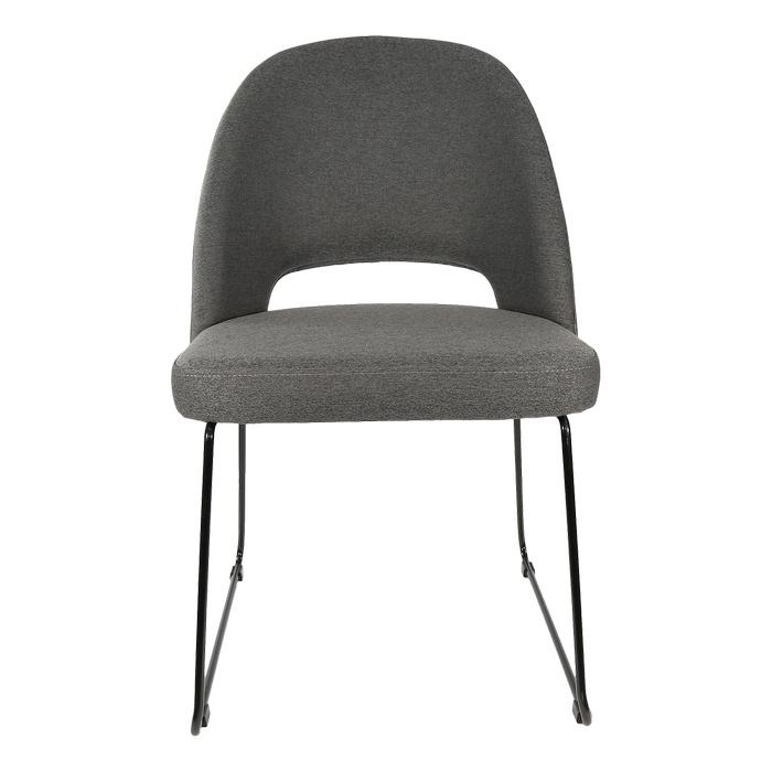 Durafurn Anthracite Fabric Semifreddo Chair with Black Sled Base