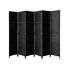 Oikiture 6 Panel Room Divider Screen Privacy Timber Black