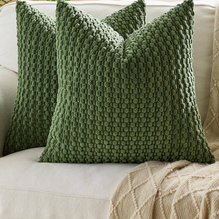 Gioia Casa 2-Pack Bubble Corn Cushion Covers 45cm x 45cm - Khaki Green