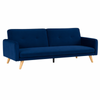 Foret Velvet 3 Seater Sofa Bed Click Clack Lounge Couch Convertible Futon Blue