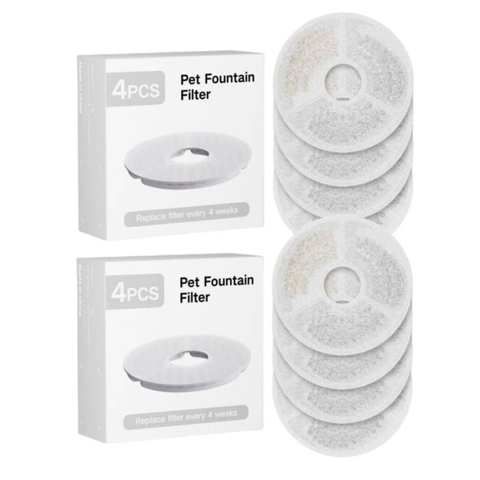 Yes4pets 8 Pack Cat Dog Water Fountain Replacement Filters Carbon Ion Exchange Triple Filtration W7 W8