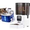 Advwin 6L Automatic Cat Feeder + 3.2L Stainless Steel Electric Drinking Dispenser with 3 Filters