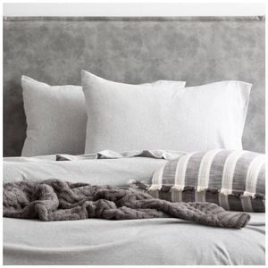 2pc Renee Taylor Comfort T’s Organic Cotton Standard Pillowcase Grey Marle