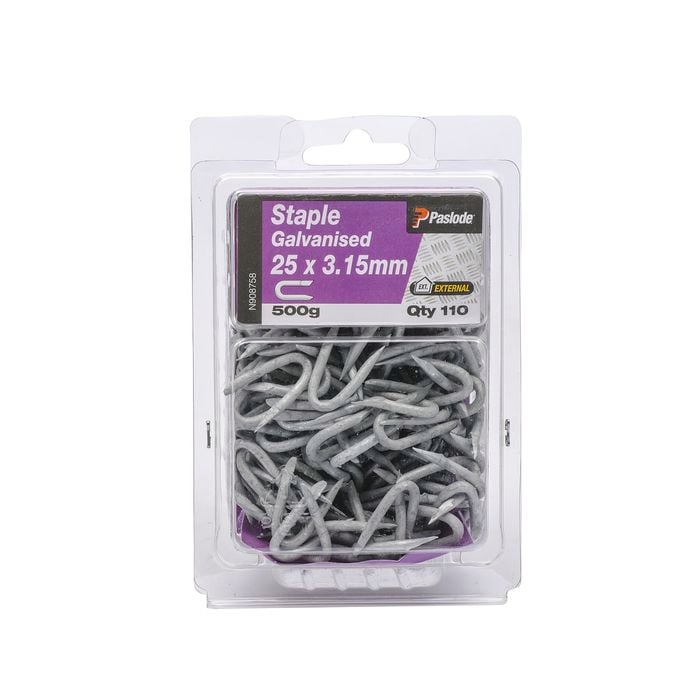 Paslode 25 x 3.15mm 500g Galvanised Staple Nail - 110  Pack