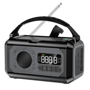 Solar Hand Crank Emergency Radio Grey