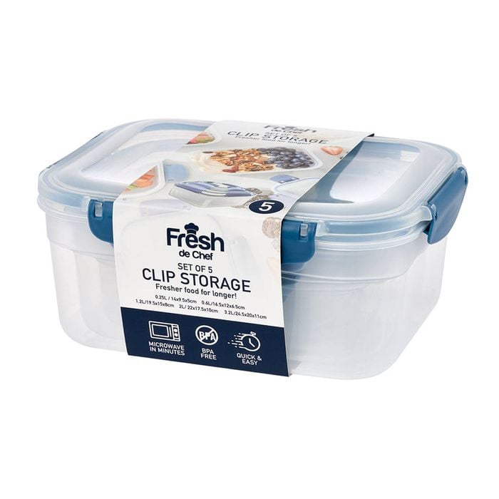 Fresh De Chef Set Of 5 Microwave Clip Containers
