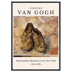 Galrie Van Gogh's Iconic Shoes Art Print Stunning Post-Impressionist Masterpiece, Black Frame, A4 21 x 30cm (8 x 12inch)