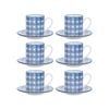 Nicola Spring Patterned Espresso Cup and Saucer Coffee Set - 65ml - Set of 6