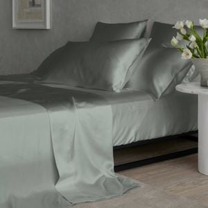 Bedding Co. Sheet Set 100% Mulberry Silk 20 Momme Soft Sage Green Double