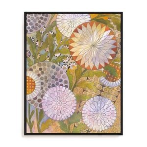 Artey | Whimsical Garden II - Framed Canvas - Black Frame - 100 x 125cm