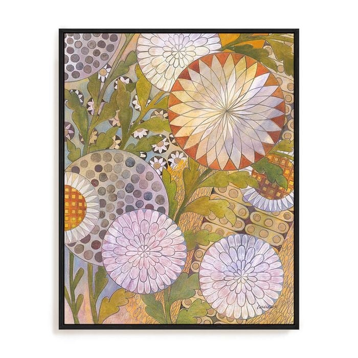 Artey | Whimsical Garden II - Framed Canvas - Black Frame - 100 x 125cm