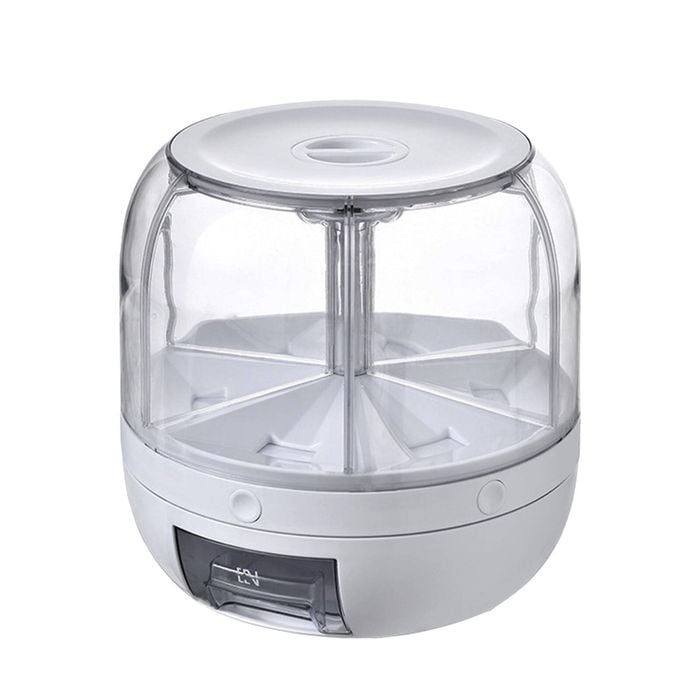 Salesbay 6 In 1 Rotating 360 Deg Dry Food Dispenser Grain Rice Storage Container Cereal Box