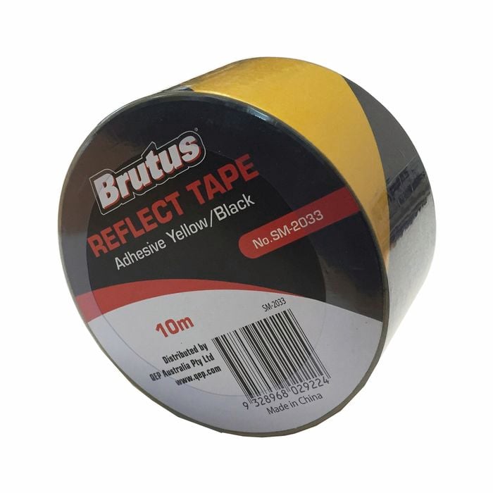Brutus 50mm x 10m Yellow / Black Reflective Adhesive Safety Tape