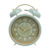Lvd Olive Metal Analogue Alarm Clock Bedroom Decor 14cm Green/gold/blue