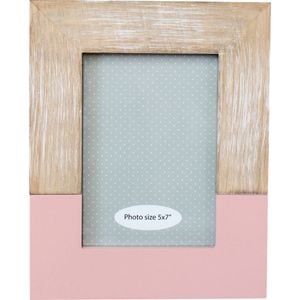 LVD Pine MDF Modern 5x7" Glass Photo Frame Display Decor - Dusty Rose