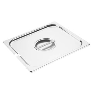 Vogue Gastronorm Notched Lid Stainless Steel 2/3 Gn Size Kitchen Food Storage Tray Cover