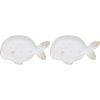 2PK LVD Whale Dish Decorative Display Home Decor Ornament Statue 20x12.5cm White