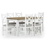 Leura Belle Rustic 6 Seater Rectangle Dining Table and Ashton Chairs Setting