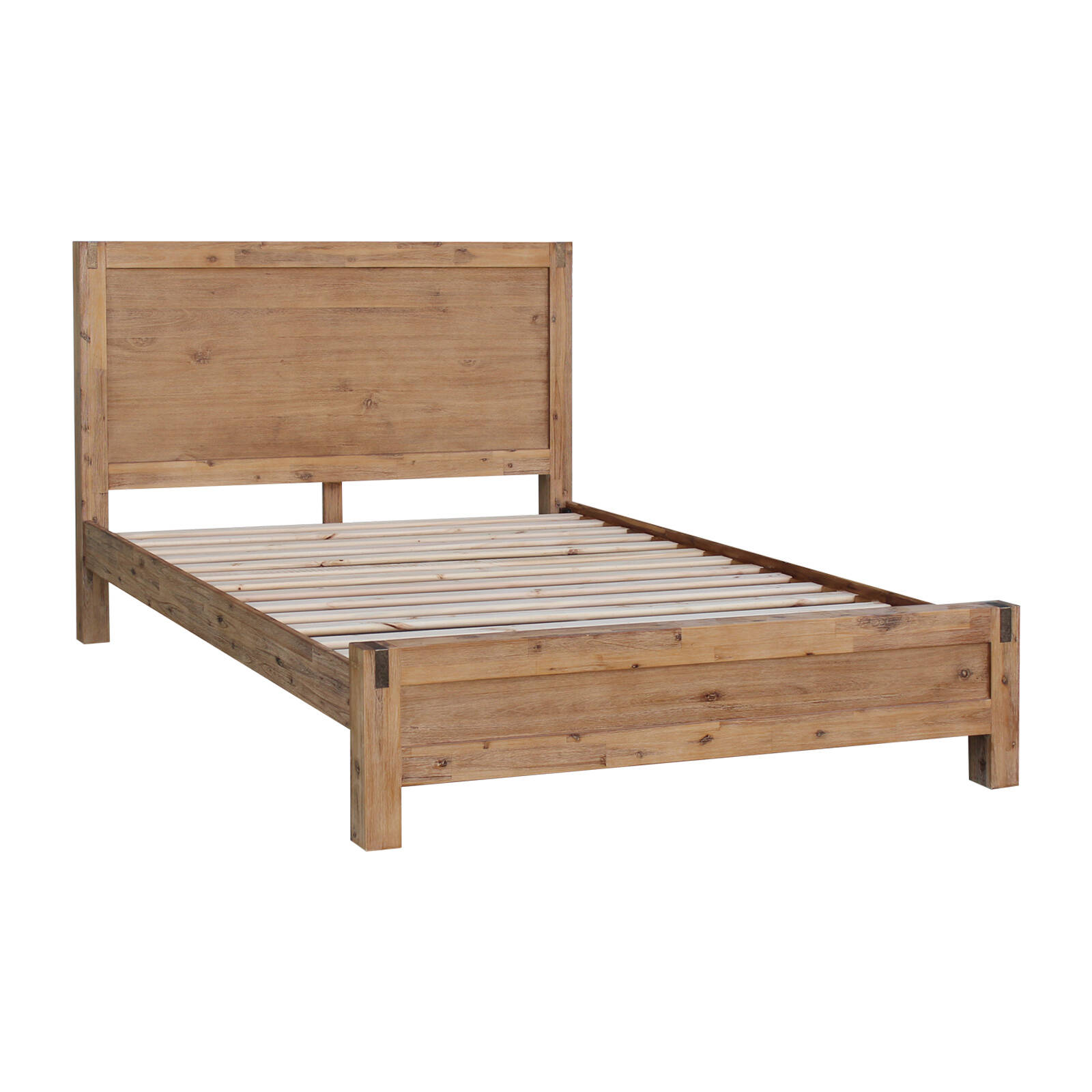 Bed Frame King Single Size in Solid Wood Veneered Acacia Bedroom Timber Slat in Oak Bunnings Australia