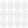 Argon Tableware 300ml Plastic Wine Glasses - Set Of 12 - Clear Reusable Stemless Cocktail Champagne Tumbler Drinking Cups