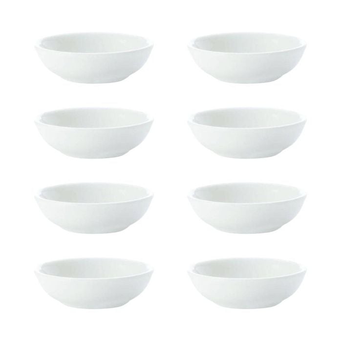 8x 1pc Set Maxwell & Williams White Basics Round Sauce Bowl 7cm/porcelain/dips