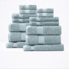 14pc Renee Taylor Brentwood Bath Towel Set 650 GSM Low Twist Cotton Gray Mist