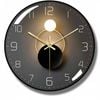 Wall Clock 3D Curved Glass, Silent Non-Ticking Battery Operated Decor