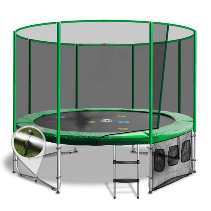 Oz Trampolines Summit Round 14 Ft. Above Ground Trampoline - Green