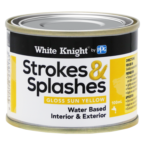 White Knight 100ml Sun Yellow Strokes And Splashes Paint Bunnings