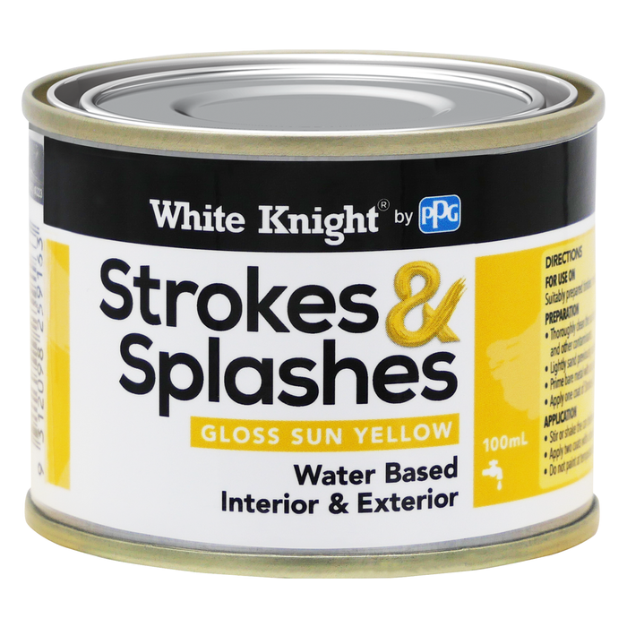 White Knight 100ml Sun Yellow Strokes And Splashes Paint