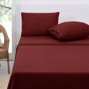 Bloomington Polar Fleece Sheet Set Double 30cm Wall Burgundy