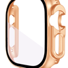 For Apple Watch Ultra 1 & 2 49MM PC Full Cover Case Tempered Screen Protector - Rose gold