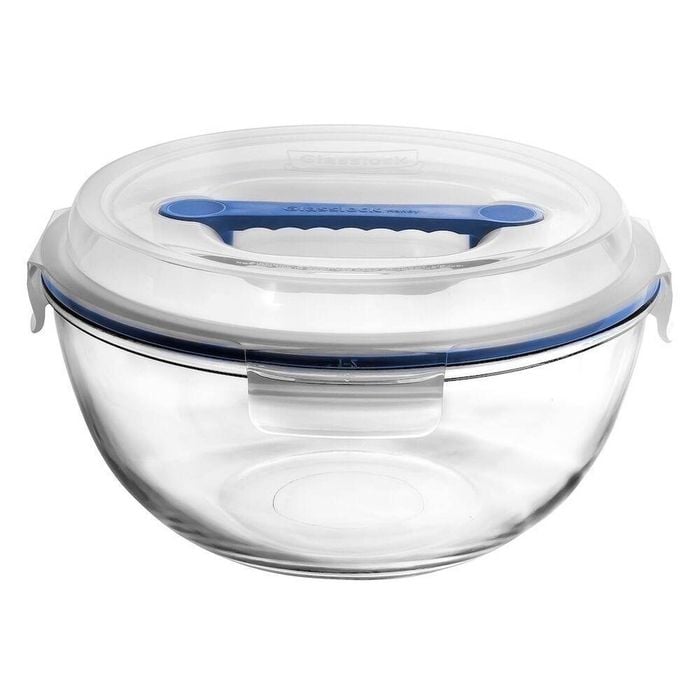 Glasslock Handy Tempered Glass Mixing Bowl With Lid 4000ml