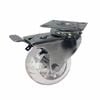 Easyroll 75mm 100kg Load Transparent Swivel Plate And Brake Castor