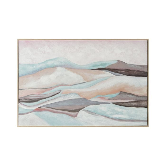 Urban Style Brushmarks Oil Painting Textured Mountain Landscape