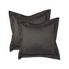 CottonMore 2pcs of 100% Linen Charcoal Euro Cushion covers 65cmx65cm