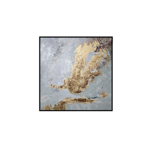 Elegant Collections Gold Marble Black Frame Wall Art
