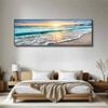 Panoramic Sunset Beach Canvas Wall Print - Serene Tide (50 X 150 Cm) - Unframed