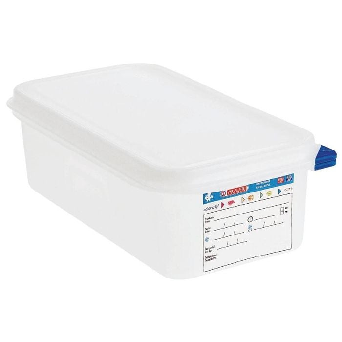 Araven Gastronorm Containers Polypropylene 1/3 Gn With Lids 100mm 4 Pack Commercial Kitchen Food Storage