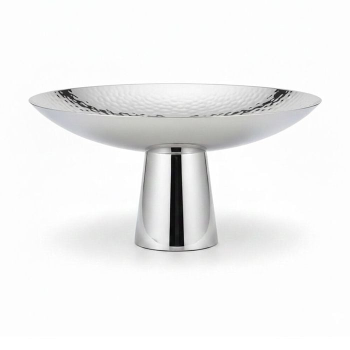 SS Collective Silver Double Wall Decorative Pedestal Stand 36x19.5cm