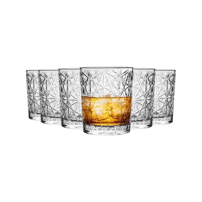Bormioli Rocco Lounge Vintage Cut Glass Whiskey Tumblers - 275ml - Pack Of 24