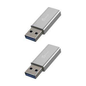2pk J5create Usb-a To Usb-c Fast Data Transfer & Charger Adapter Aluminum