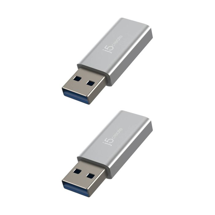 2pk J5create Usb-a To Usb-c Fast Data Transfer & Charger Adapter Aluminum