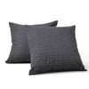Dreamaker Ellis Seersucker European Pillowcase Charcoal Twin Pack