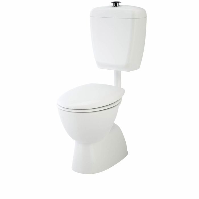 Caroma White Care 400 Connector (S Trap) Suite With Caravelle Care Double Flap Seat