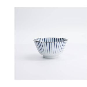 Tokyo Design Rice Bowl Porcelain Blue Tokusa Stripe Microwave Dishwasher 12x6cm
