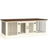 Paws and Willow Double Arctic White with Espresso Top Wooden Dog Crate Hinged Door with Bars